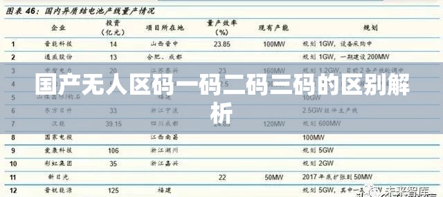 国产无人区码一码二码三码的区别解析