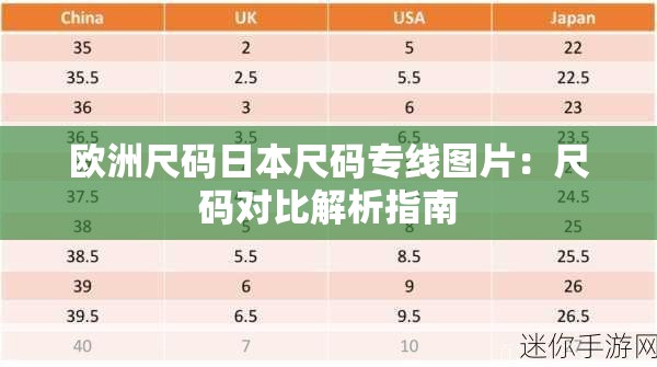 欧洲尺码日本尺码专线图片：尺码对比解析指南