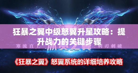 狂暴之翼中级怒翼升星攻略：提升战力的关键步骤