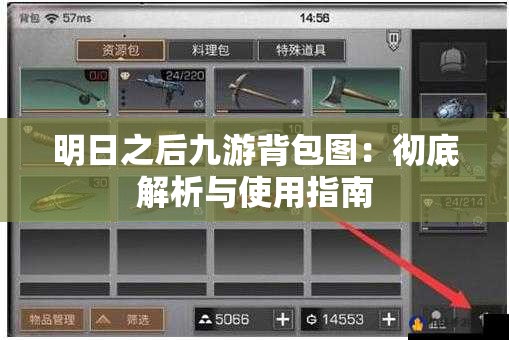 明日之后九游背包图：彻底解析与使用指南