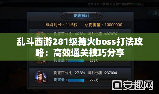 乱斗西游281级篝火boss打法攻略：高效通关技巧分享