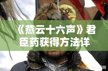 《燕云十六声》君臣药获得方法详解 - 游戏攻略指南