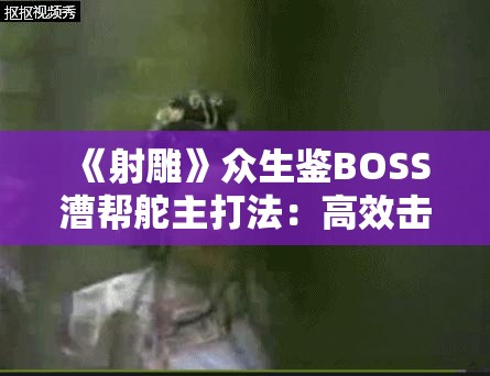 《射雕》众生鉴BOSS漕帮舵主打法：高效击败策略详解